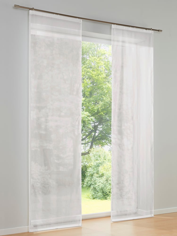 Panneau-rideaux 100% polyester, couleur couleur ivoire, taille 245x60 cm, marque helline home - helline