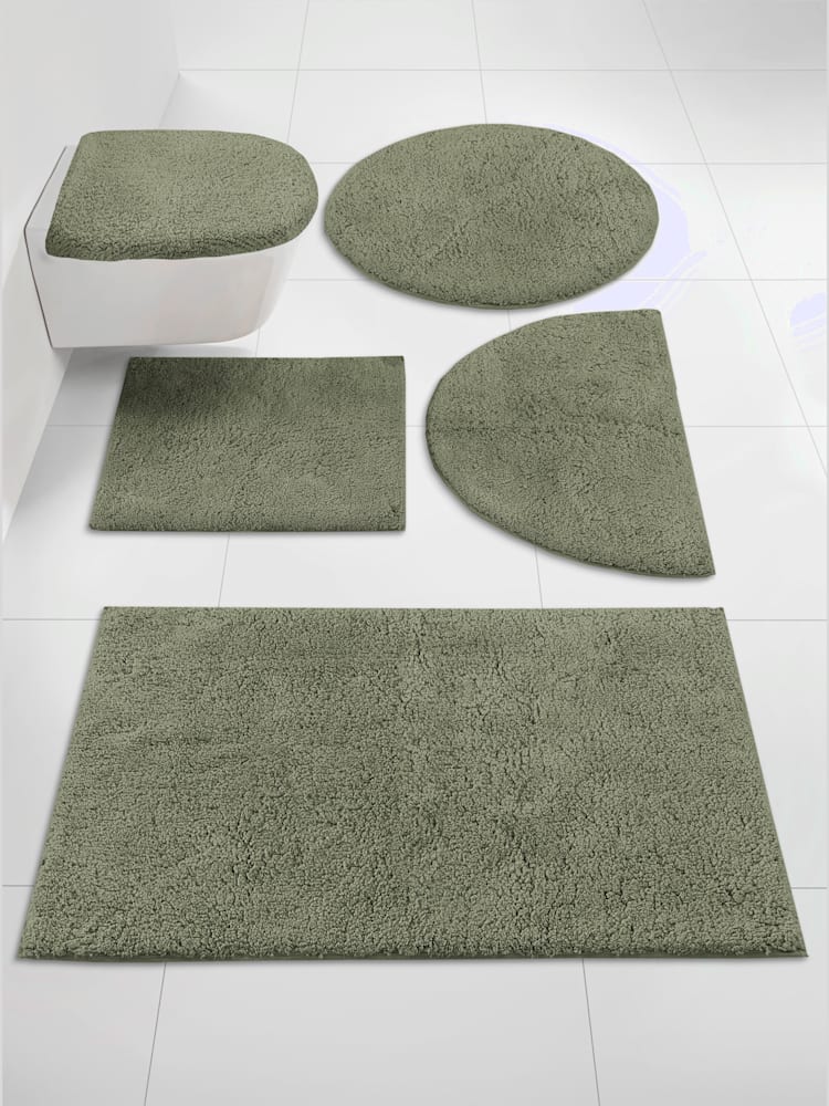Tapis de bain pur coton, couleur vert, taille 60x60 cm, marque helline home - helline