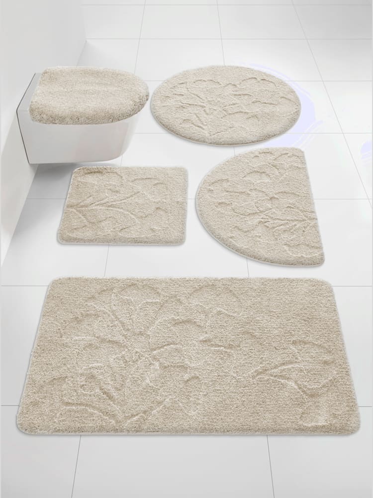 Tapis de bain polyester résistant, couleur couleur ivoire, taille 70x120 cm, marque helline home - helline