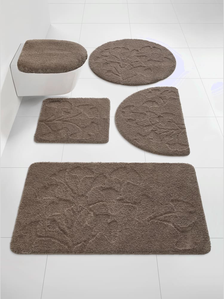 Tapis de bain polyester résistant, couleur marron, taille 47x50 cm - 45x50 cm, marque helline home - helline