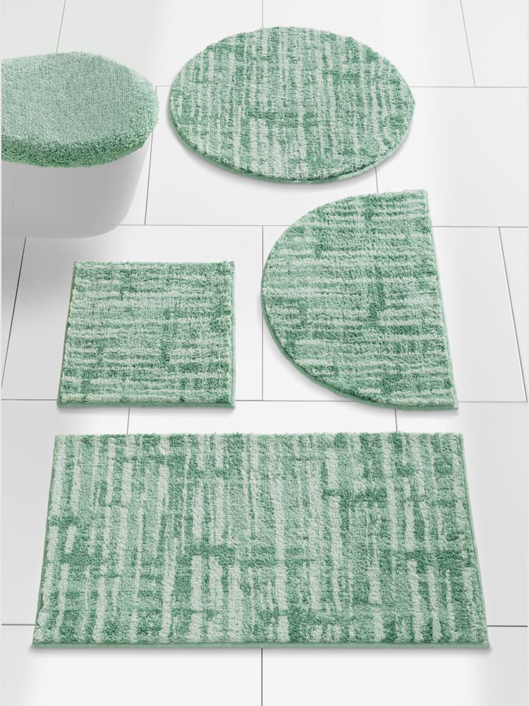 Tapis de bain acrylique facile d'entretien, couleur vert, taille 45x50 cm, marque helline home - helline