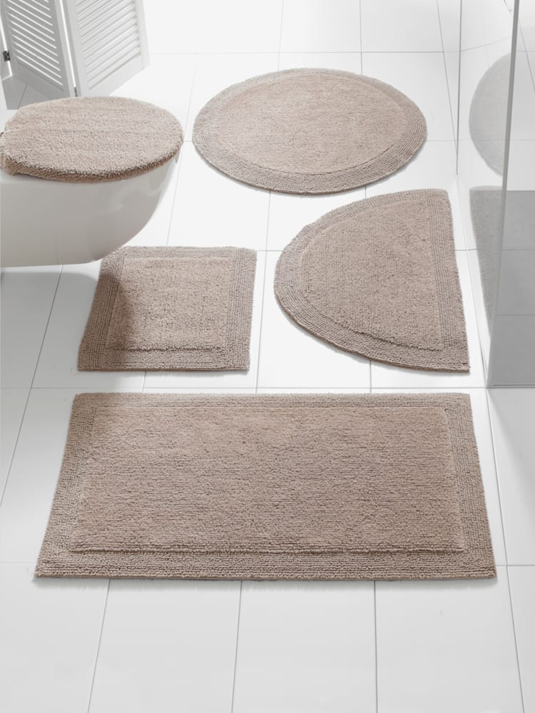 Tapis de bain 100% coton, couleur marron, taille 80x150 cm, marque helline home - helline