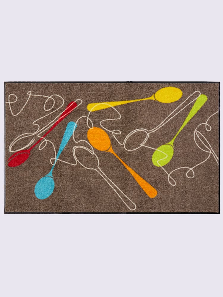 Paillasson pour intérieur et zone extérieure couverte, couleur marron, taille 75x120 cm, marque helline home - helline