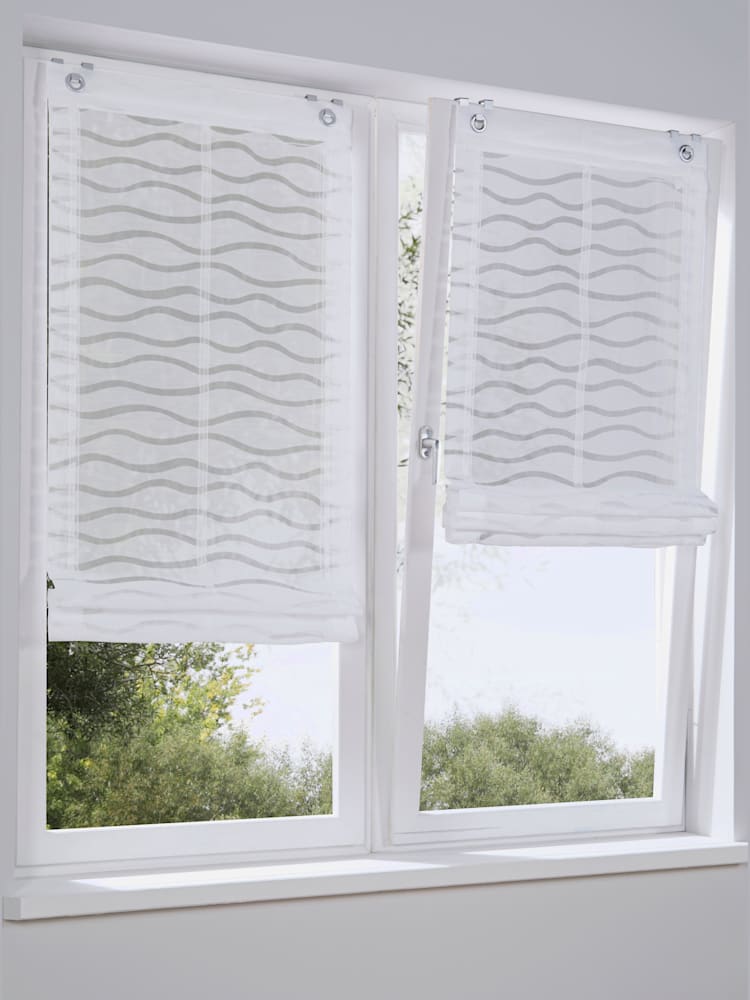 Joli store-bateau, couleur blanc, taille 140x120 cm, marque helline home - helline