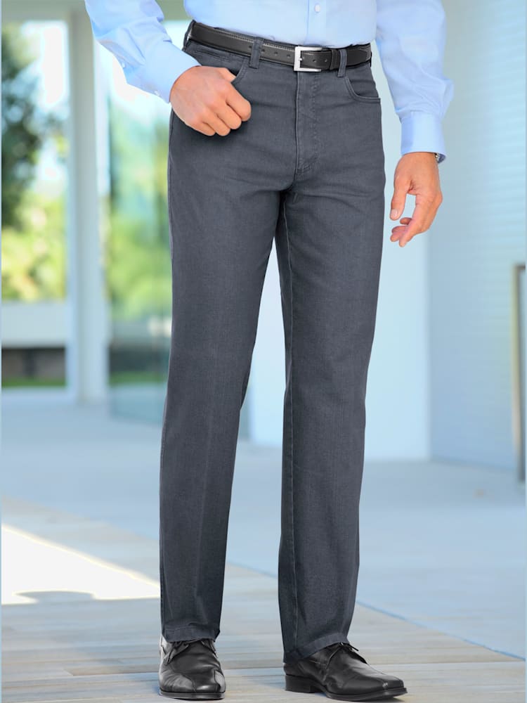 Jean ceinture élastique confortable 4 poches, couleur gris, taille 56 - Witt