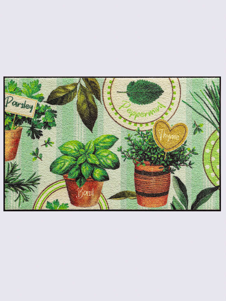 Paillasson pour intérieur et zone extérieure couverte, couleur vert, taille 70x190 cm, marque helline home - helline