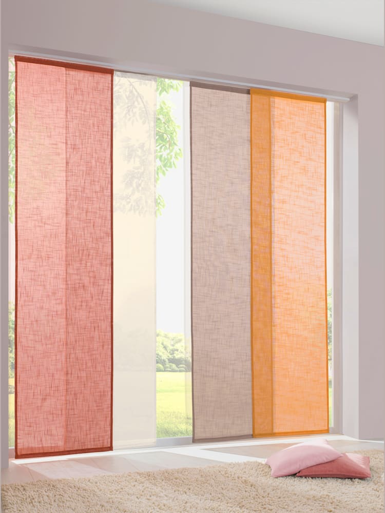 Panneau-rideaux, couleur : jaune foncé uni, taille 175x60 cm, marque helline home, 100% polyester - helline