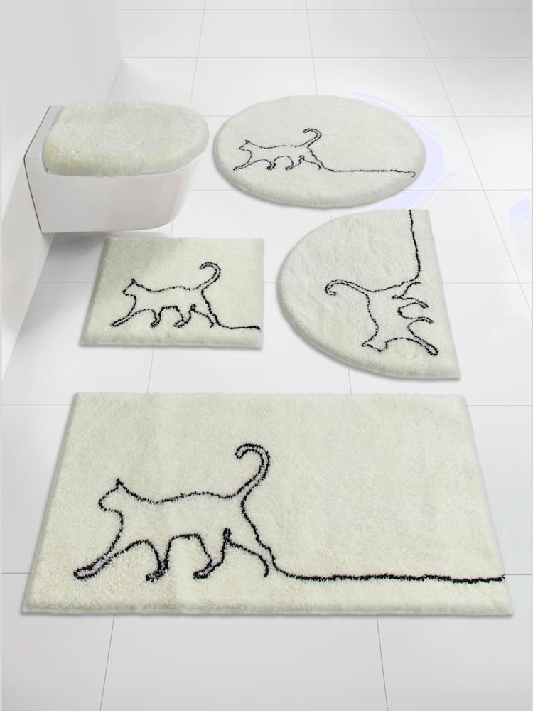 Tapis de bain acrylique facile d'entretien, couleur couleur ivoire, taille 80x150 cm, marque helline home - helline