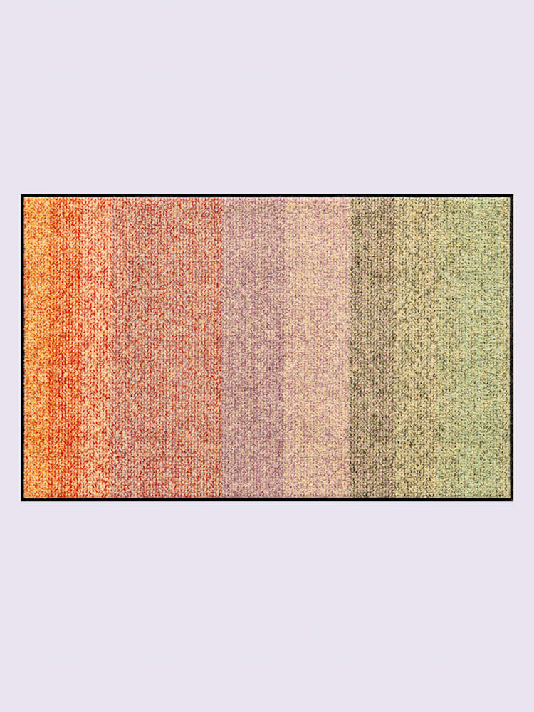 Paillasson pour intérieur et zone extérieure couverte, couleur : orange foncé à motifs, taille 70x190 cm, marque helline home, 100% polyamide -