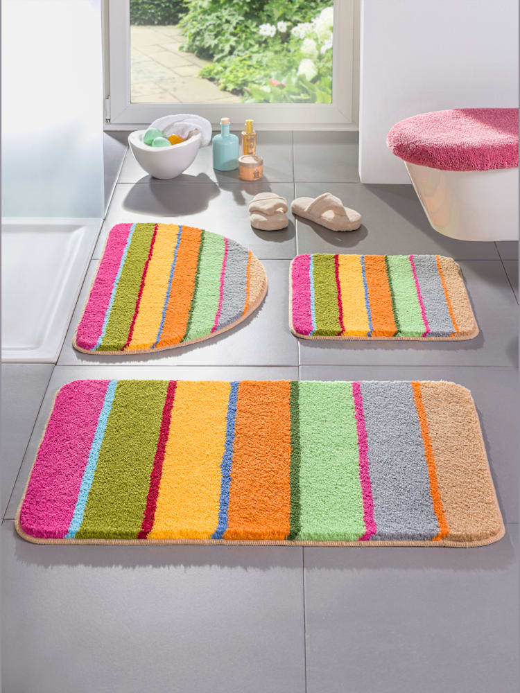 Tapis de bain acrylique facile d'entretien, couleur vert, taille 70x120 cm, marque helline home - helline