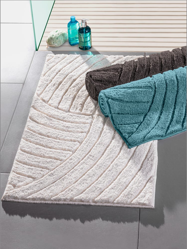 Tapis de bain polyester facile à entretenir, couleur bleu, taille 47x50 cm - 45x50 cm, marque helline home - helline
