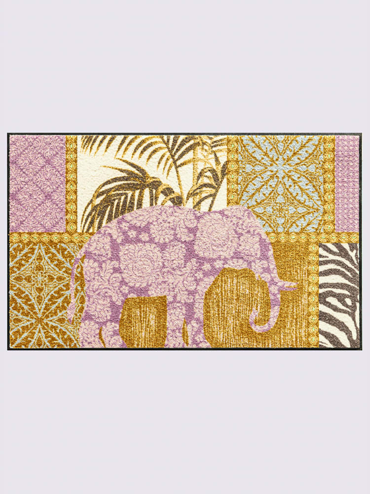 Paillasson pour intérieur et zone extérieure couverte, couleur violet, taille 75x120 cm, marque helline home - helline