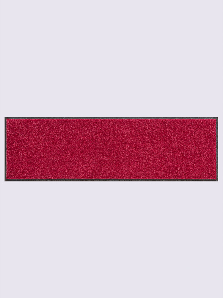 Paillasson pour intérieur et zone extérieure couverte, couleur : rouge foncé uni, taille 40x190 cm, marque helline home, 100% polyamide - helline