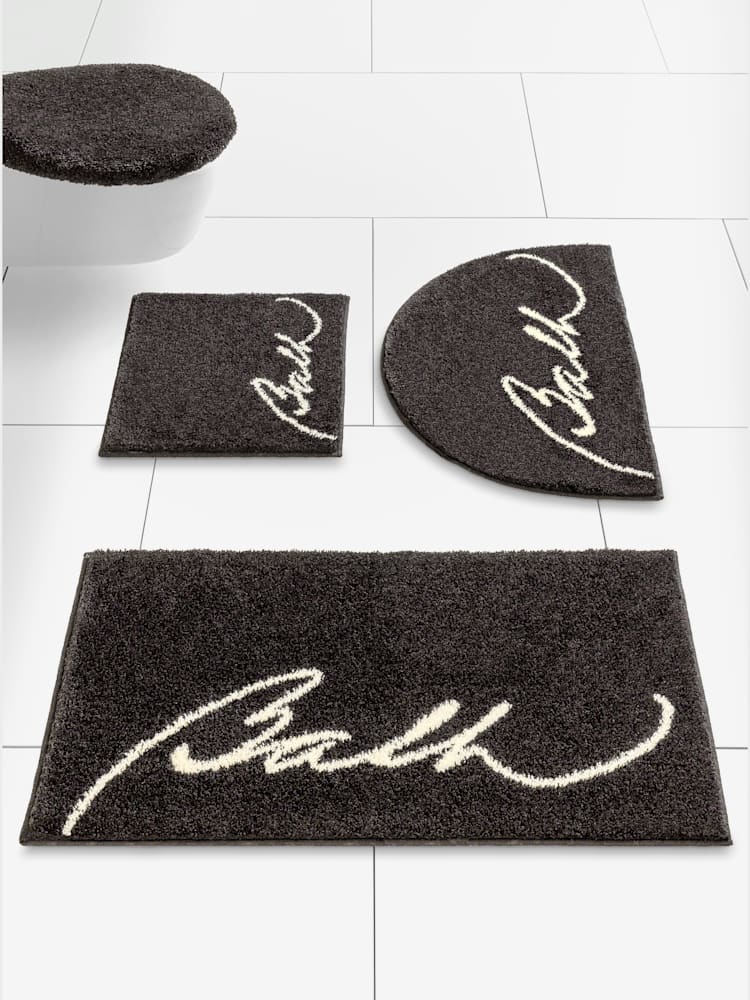 Tapis de bain, couleur : noir uni, taille 80x150 cm, marque helline home, 100% acrylique - helline