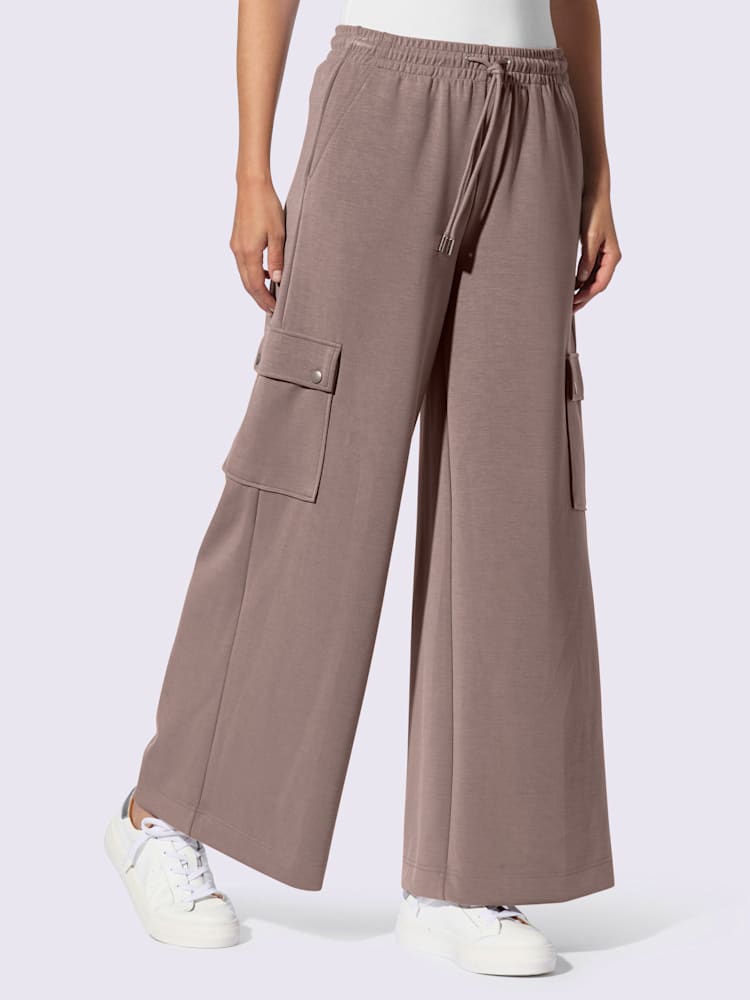 Pantalon en jersey poches cargo plaquées, couleur marron, taille 44 - Witt