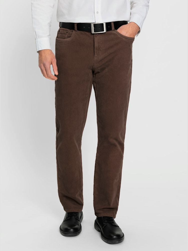 Pantalon en velours côtelé velours fin, couleur marron, taille 56, marque Marco Donati - Witt