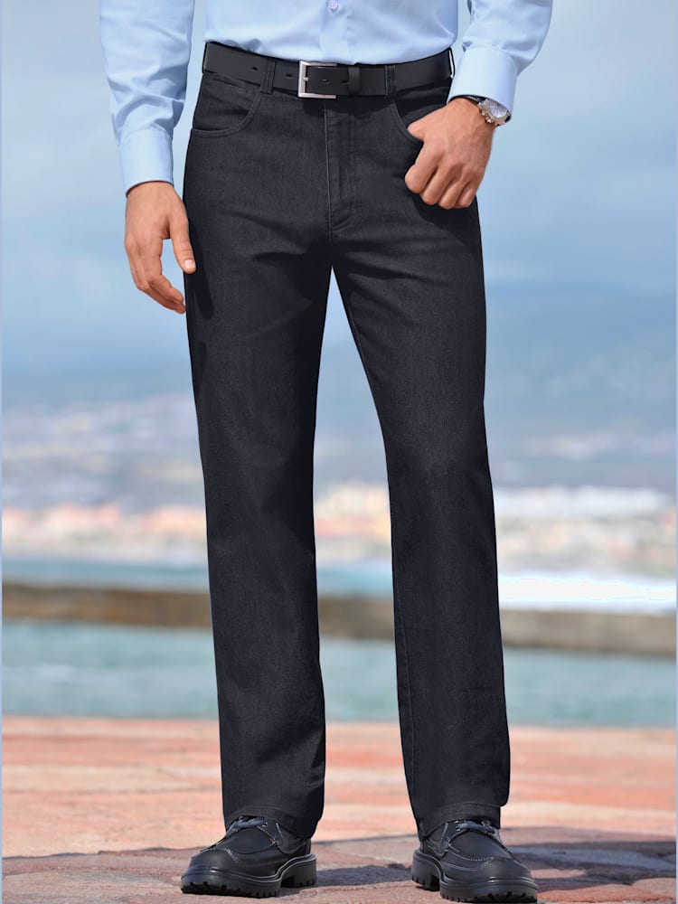 Jean ceinture élastique confortable 4 poches, couleur noir, taille 24 - Witt