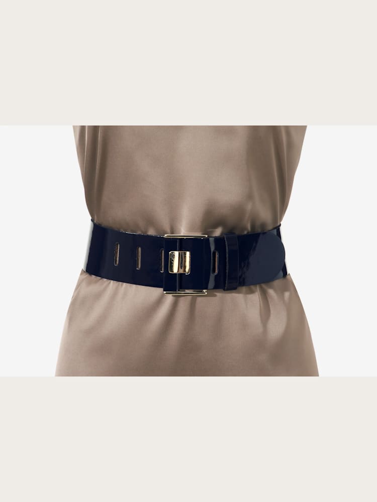 Ceinture à boucle décorative, couleur bleu, taille 75 - helline