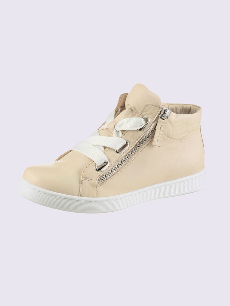 Chaussures à lacets cuir nappa de vache, couleur ivoire moyen uni, taille 39 - helline