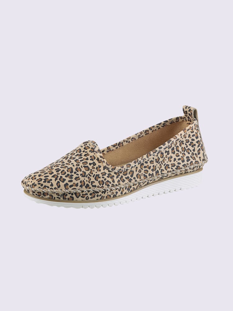 Trotteurs cuir nubuck de qualité supérieure, couleur : marron clair à motifs, taille 42, 100% cuir de vache - helline