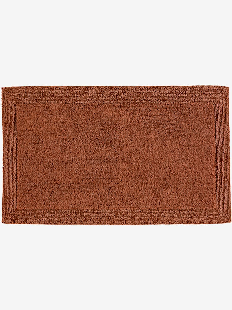Tapis de bain pur coton, marron foncé uni, taille 50x80 cm, helline home - helline
