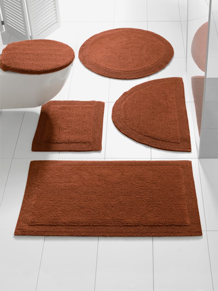 Tapis de bain 100% coton, couleur marron, taille 80x150 cm, marque helline home - helline