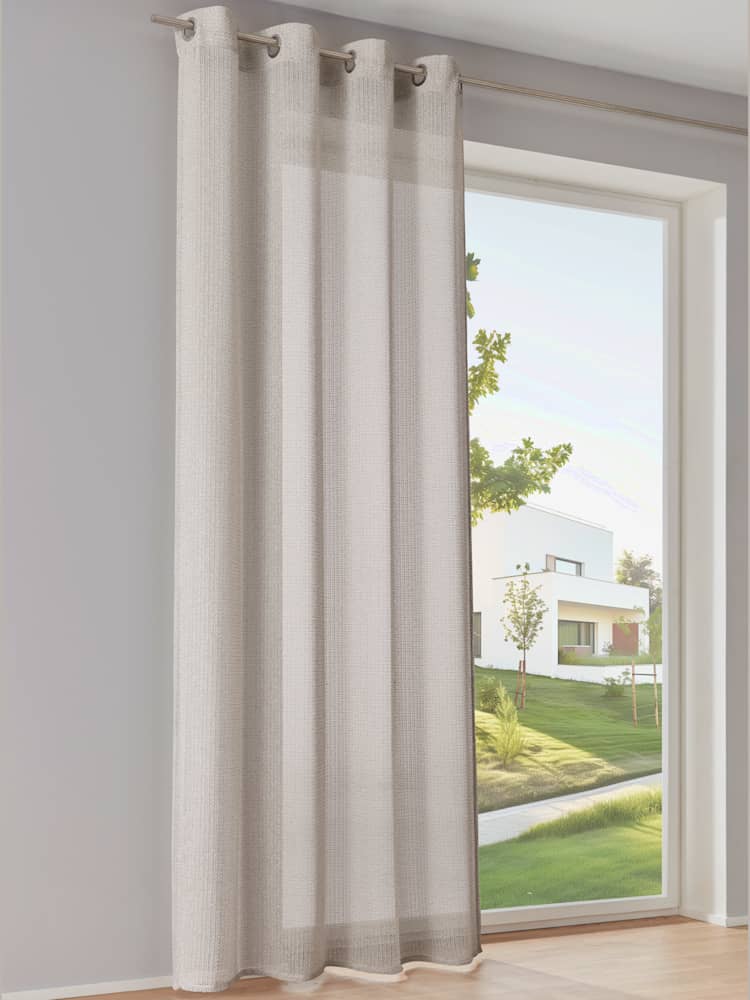 Rideaux, Œillets, gris moyen uni, taille 175x140 cm, helline home - helline