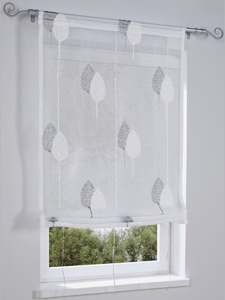 Store bateau, couleur : gris moyen uni, taille 140x100 cm, marque helline home, 100% polyester - helline