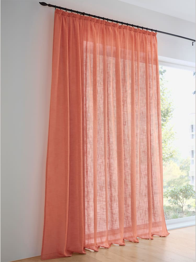 Rideaux, Cordon universel, orange foncé uni, taille 225x140 cm, helline home - helline