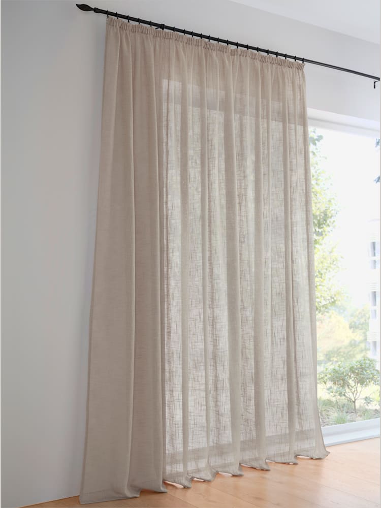 Rideaux, Passants, couleur : marron moyen uni, taille 225x290 cm, marque helline home, 100% polyester - helline