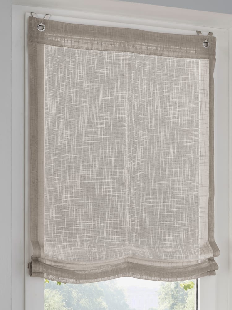 Store-bateau, couleur : marron moyen uni, taille 130x140 cm, marque helline home, 100% polyester - helline