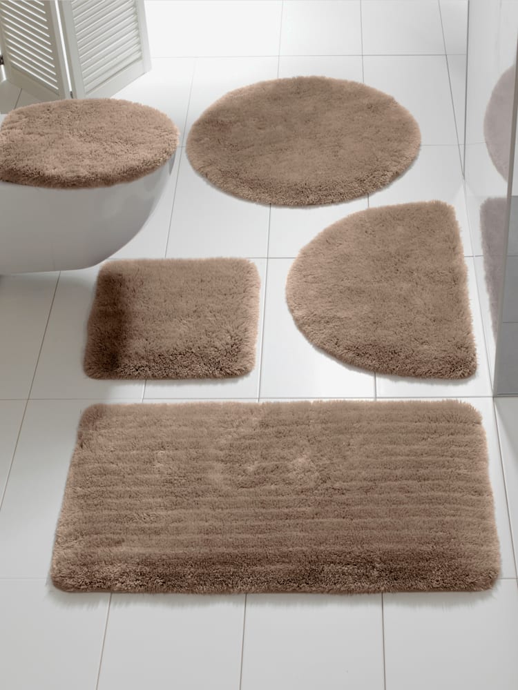 Tapis de bain 100% acrylique, couleur marron, taille 50x80 cm, marque helline home - helline