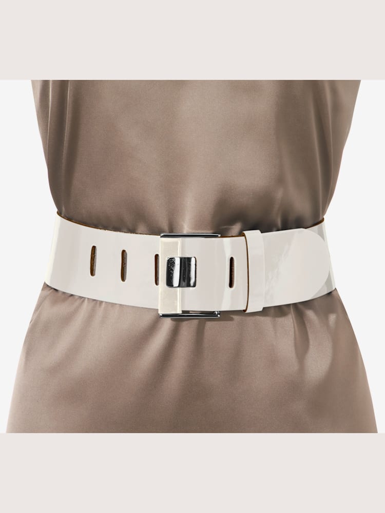 Ceinture à boucle décorative, couleur blanc, taille 95 - helline