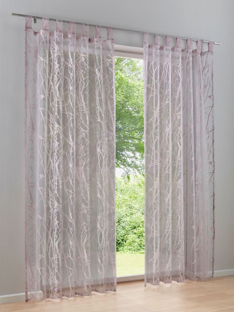 Rideaux 4 longueurs disponibles, Passants, couleur : violet clair uni, taille 145x140 cm, marque helline home, 75% viscose;25% polyester - helline