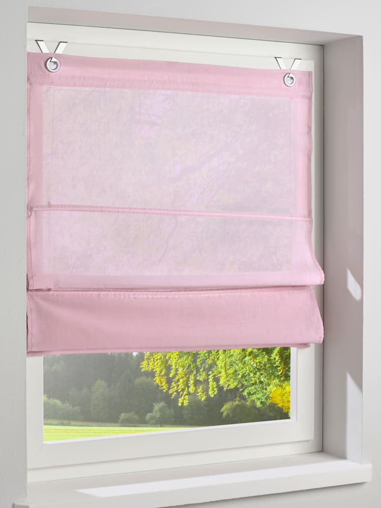 Store-bateau tissu uni, couleur violet, taille 140x45 cm, marque helline home - helline