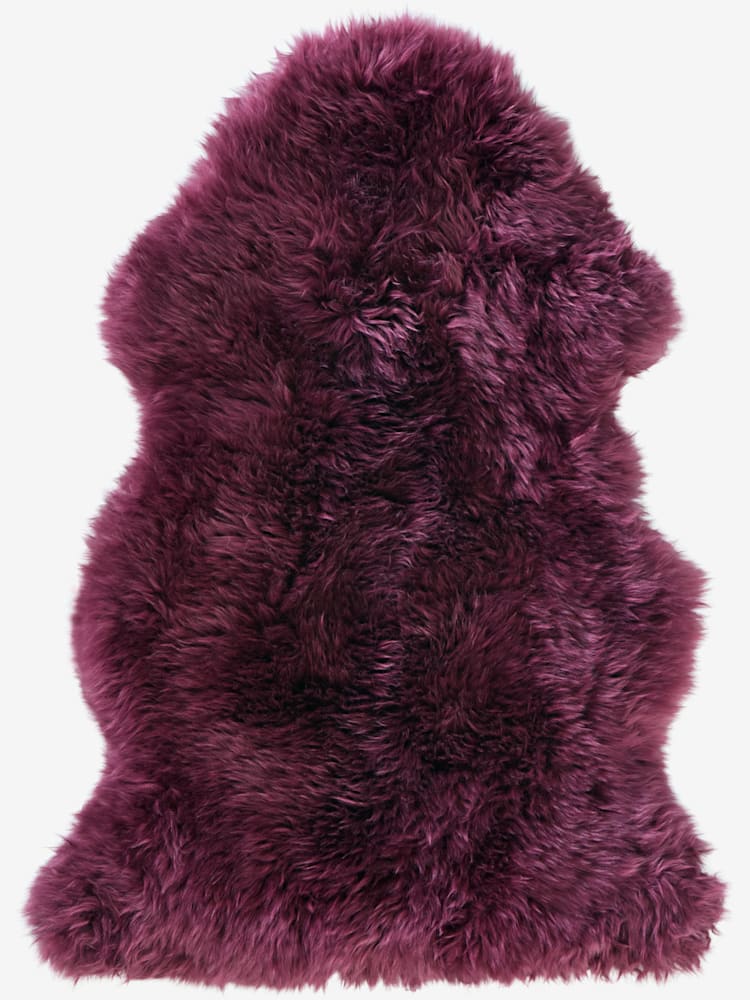 Peau d'agneau produit naturel, couleur : violet foncé uni, taille env. 68x140 cm, marque helline home, 100% Peau d'agneau - helline
