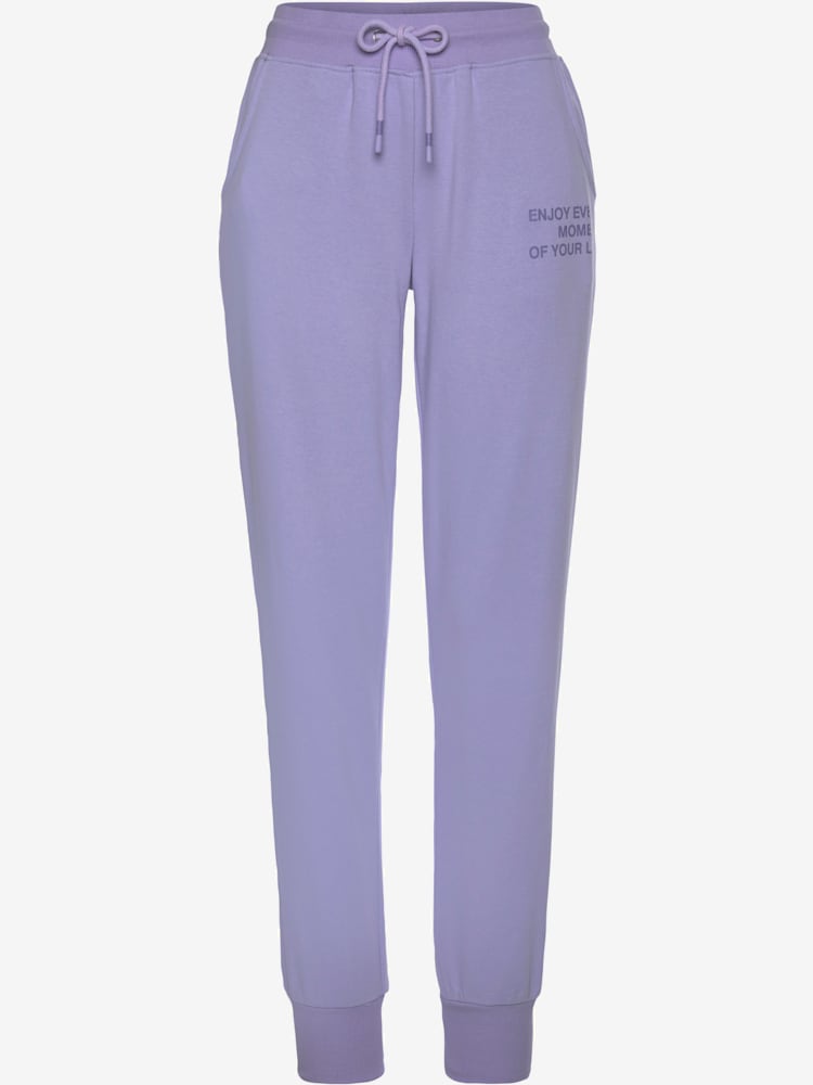 Pantalon de jogging pantalon détente avec imprimé, couleur violet, taille 42/44, marque Buffalo - helline