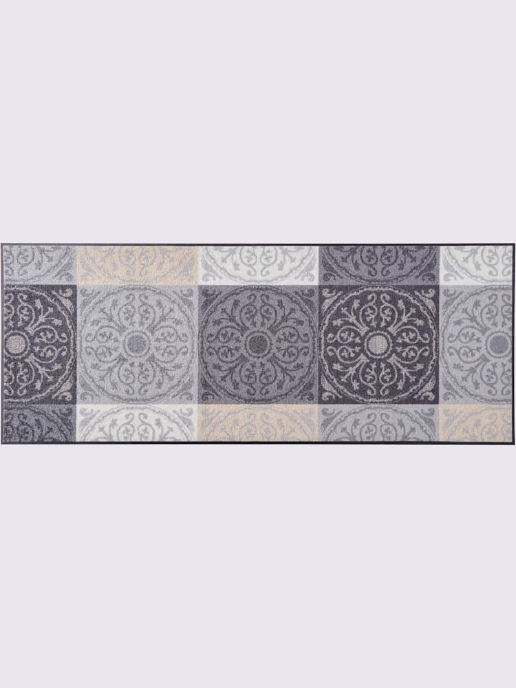 Paillasson polyamide très résistant, couleur : gris moyen uni, taille 75x190 cm, marque helline home, 100% polyamide - helline