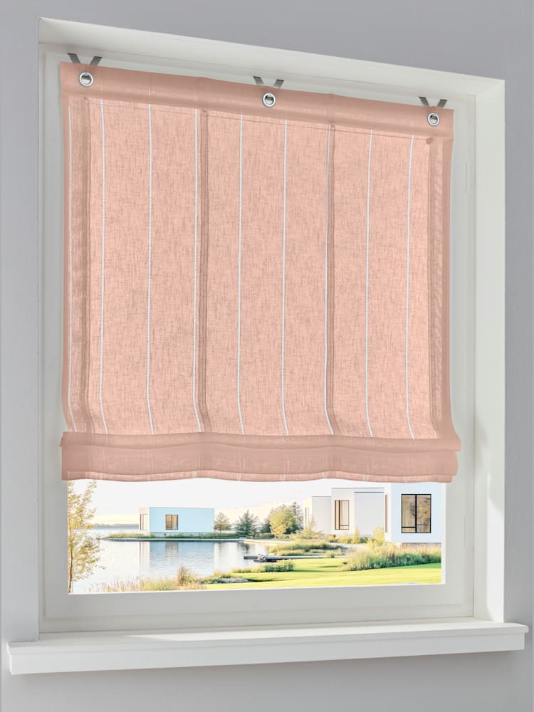 Store-bateau crochets de suspension, couleur : rouge clair uni, taille 140x100 cm, marque helline home, 100% polyester - helline
