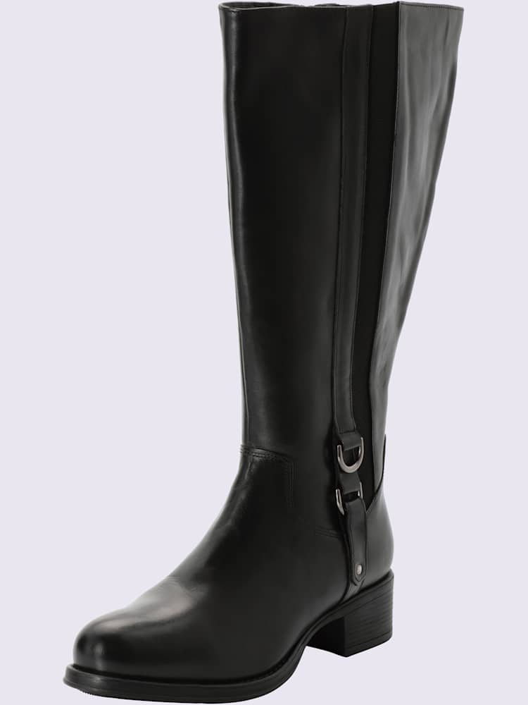 Bottes pour jambe large largeur f*, XL, noir uni, taille 39, Sheego - helline