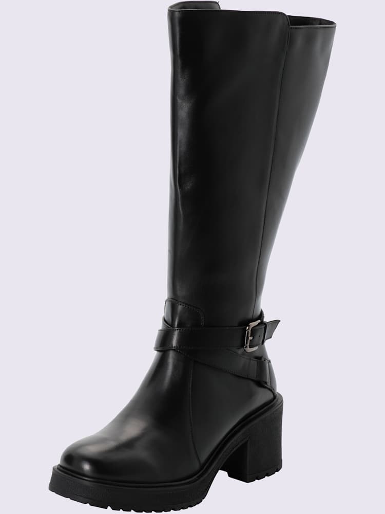 Bottes pour jambe large largeur f*, XXL, noir uni, taille 39, Sheego - helline
