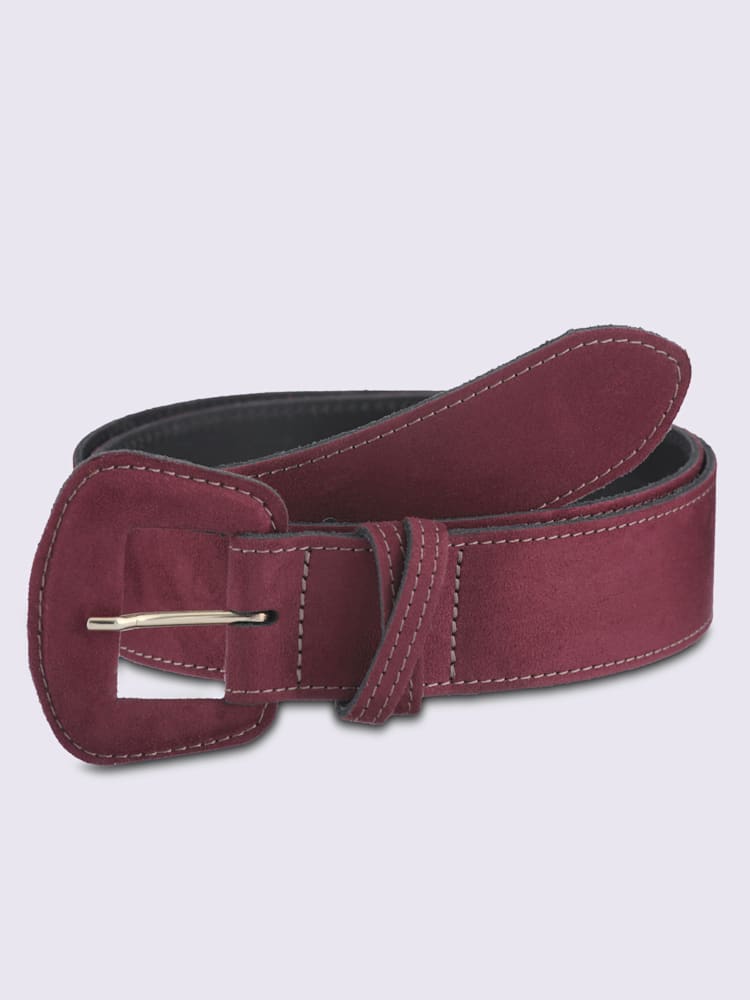 Ceinture coupe tendance, couleur : rouge foncé uni, taille 105, 95% cuir de vache;5% métal - helline