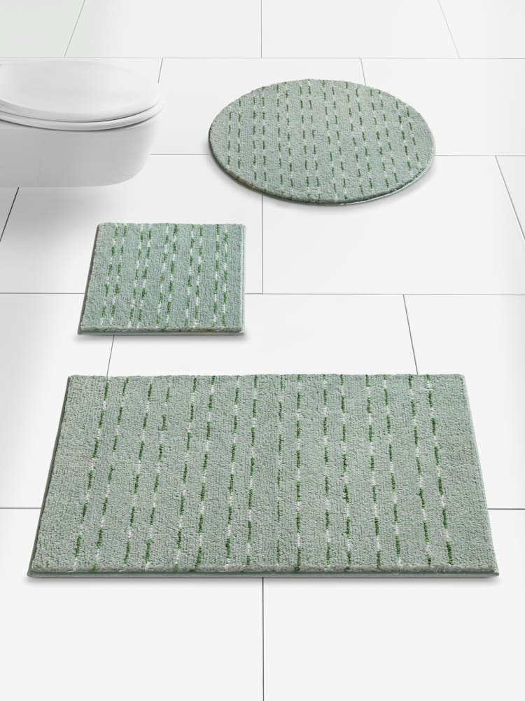Tapis de bain polyester facile à entretenir, couleur : vert clair uni, taille 80x150 cm, marque helline home, 100% polyester - helline