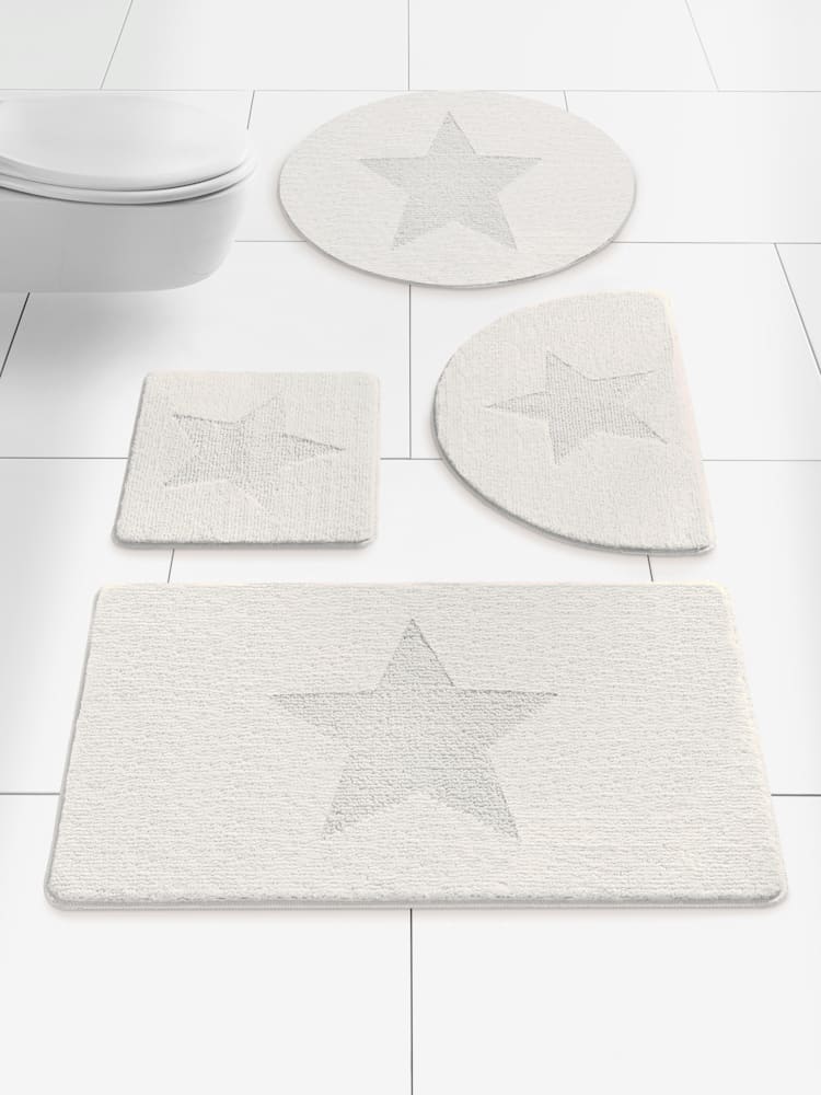 Tapis de bain polyester facile à entretenir, couleur : blanc uni, taille 75x75 cm, marque helline home, 100% polyester - helline