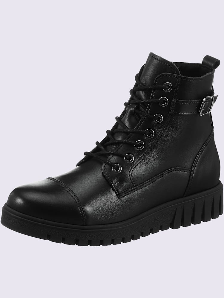 Bottines à lacets de fabrication portugaise, noir uni, taille 38 - helline