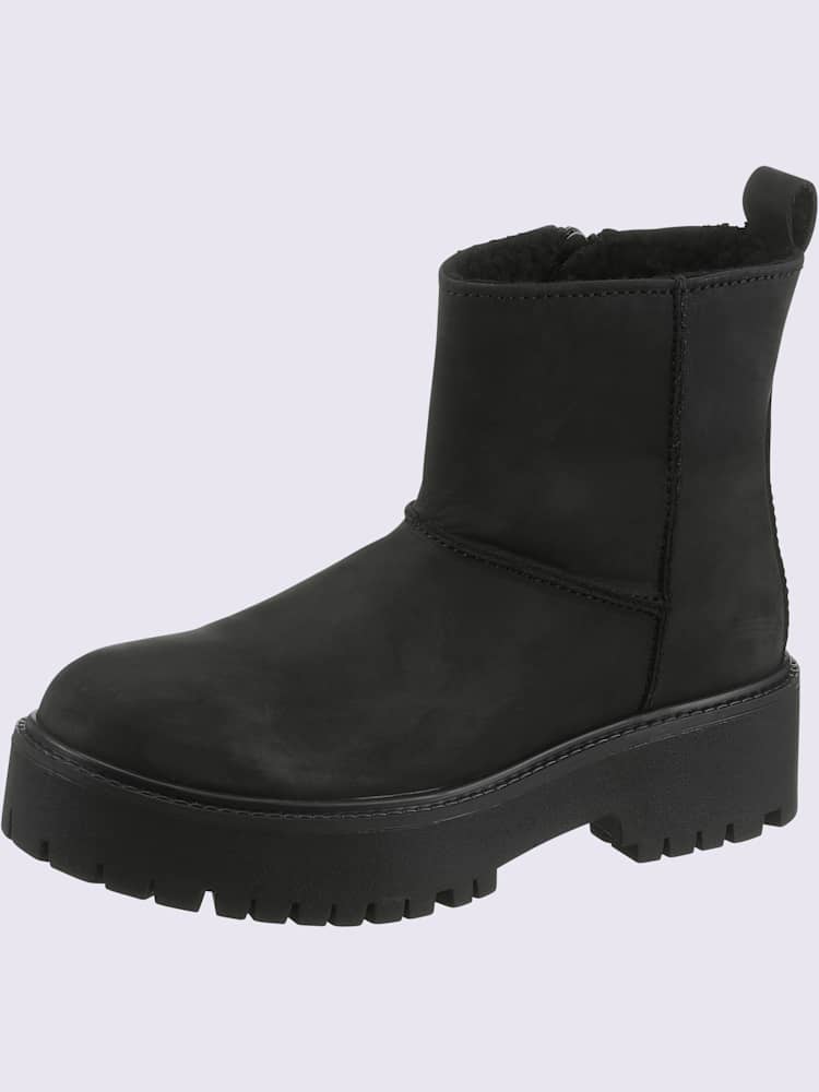 Bottines cuir vachette, noir uni, taille 37 - helline