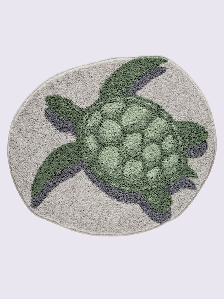 Tapis de bain acrylique facile d'entretien, gris moyen à motifs, taille 80x90 cm, helline home - helline