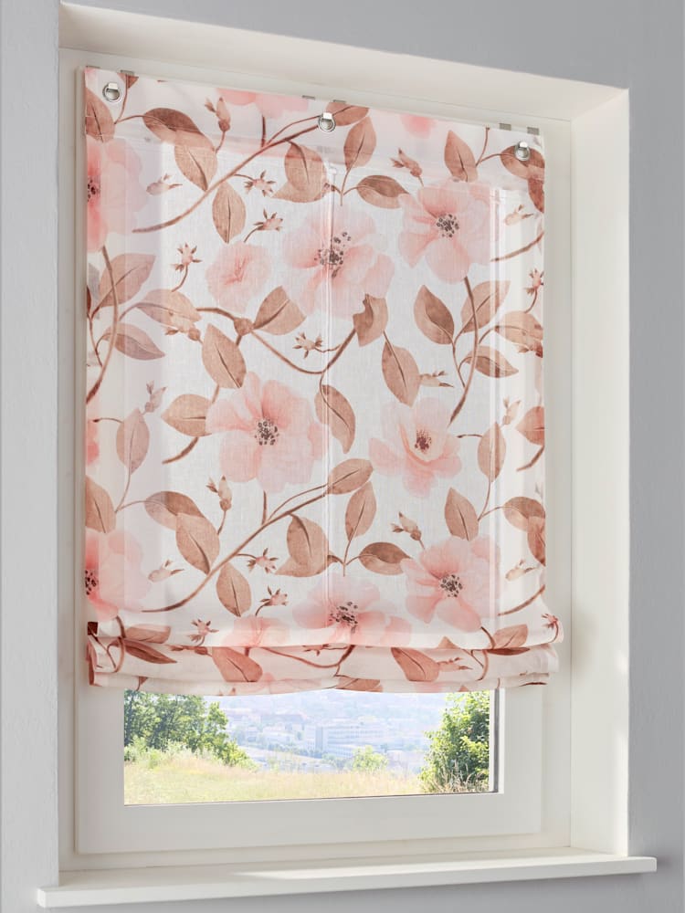 Store-bateau crochets de suspension, couleur : blanc à motifs, taille 140x45 cm, marque helline home, 100% polyester - helline
