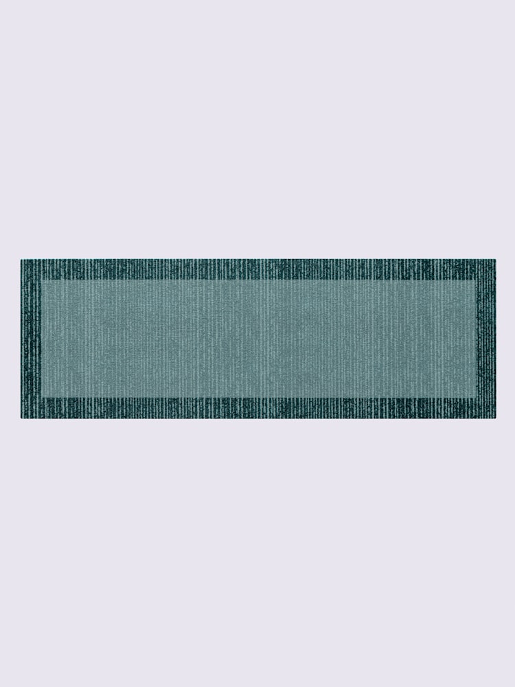 Paillasson pour intérieur et zone extérieure couverte, couleur : bleu turquoise foncé uni, taille 90x120 cm, marque helline home, 100% polyamide -