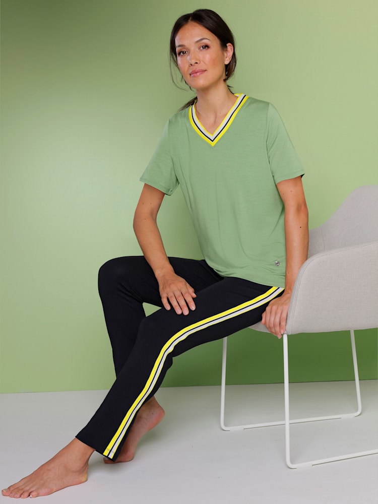 Pantalon en modal jersey fin, couleur noir, taille 42/44, marque CREATION L PREMIUM - helline